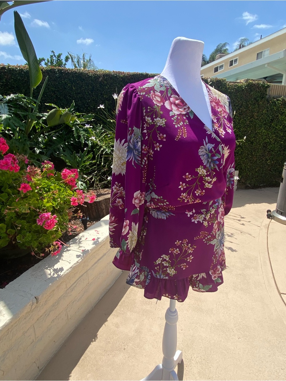 City Chic Magenta Floral Print Mini Dress